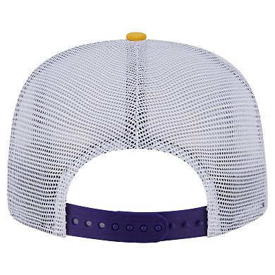 Men's New Era Gold/Purple Minnesota Vikings Throwback Dye Golfer Snapback Hat