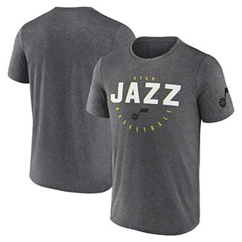 Men's Heather Charcoal Utah Jazz Block Practice Performance T-Shirt