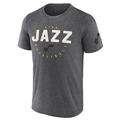 Men's Heather Charcoal Utah Jazz Block Practice Performance T-Shirt