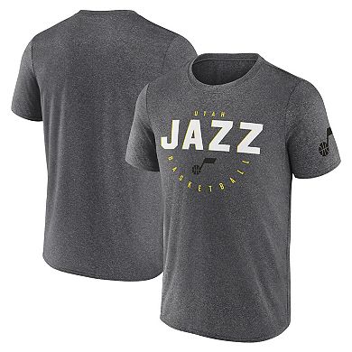 Men's Heather Charcoal Utah Jazz Block Practice Performance T-Shirt