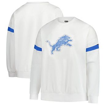 Women's Fanatics White Detroit Lions Plus Size Fleece Pullover Sweatshirt