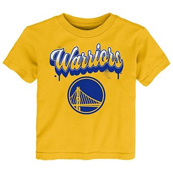 Youth Gold Golden State Warriors Bubbly Script T-Shirt