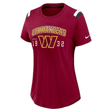 Women's Nike Heather Red Washington Commanders Historic Slub Fashion T-Shirt