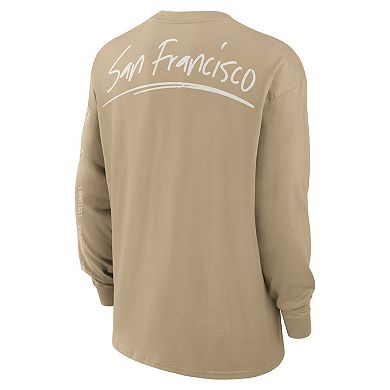 Men's Nike Tan San Francisco 49ers Essential Statement Max90 Long Sleeve T-Shirt