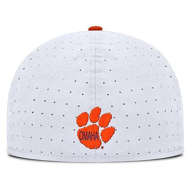 Men's Nike White Clemson Tigers On-Field Dugout True Performance Fitted Hat