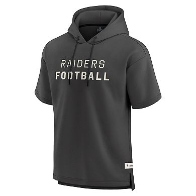 Men's Fanatics Charcoal Las Vegas Raiders Elements Future Ground Lettering Short Sleeve Pullover Hoodie