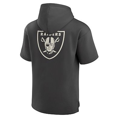 Men's Fanatics Charcoal Las Vegas Raiders Elements Future Ground Lettering Short Sleeve Pullover Hoodie