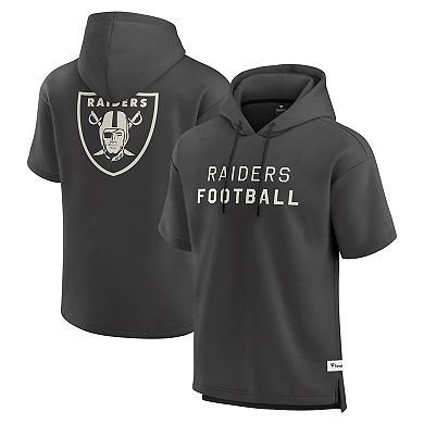 Men's Fanatics Charcoal Las Vegas Raiders Elements Future Ground Lettering Short Sleeve Pullover Hoodie