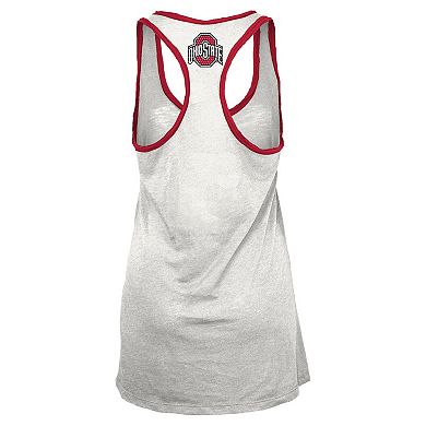 Women's Pressbox White/Scarlet Ohio State Buckeyes Tracy Racerback Burnout Tank Top