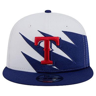 Men's New Era Royal/White Texas Rangers Jagged 9FIFTY Snapback Hat