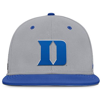 Men's Nike Gray Duke Blue Devils On-Field Dugout True Performance Fitted Hat