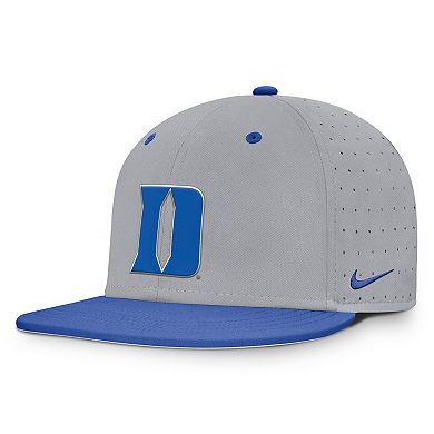 Men's Nike Gray Duke Blue Devils On-Field Dugout True Performance Fitted Hat