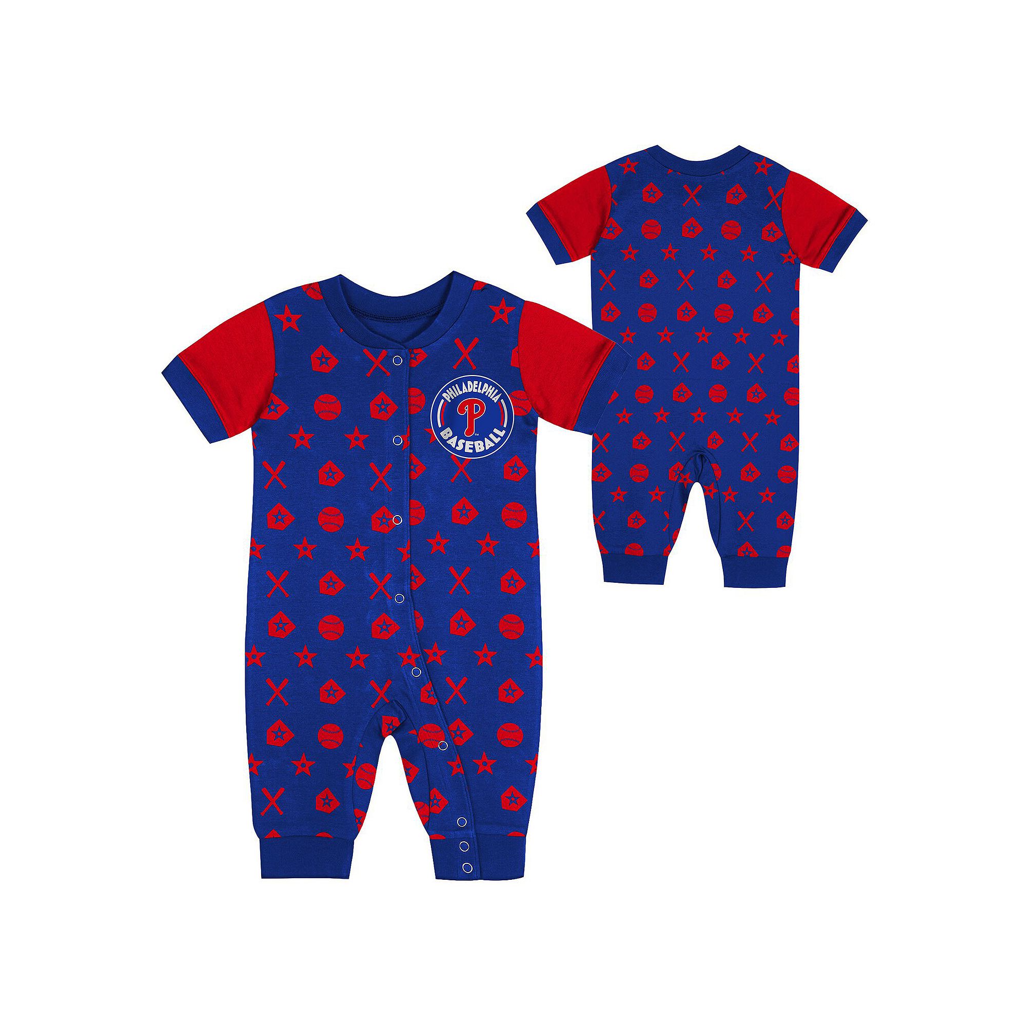 Newborn  Blue Philadelphia Phillies Hard 90 Coveralls, Boys, Size: 0-3 Mon
