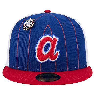 Men's New Era Blue Atlanta Braves Pinstripe 59FIFTY Fitted Hat