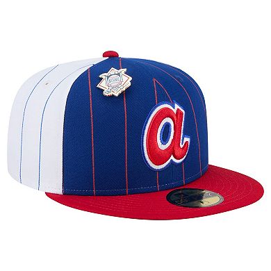 Men's New Era Blue Atlanta Braves Pinstripe 59FIFTY Fitted Hat
