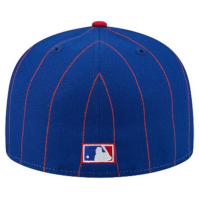 Men's New Era Blue Atlanta Braves Pinstripe 59FIFTY Fitted Hat