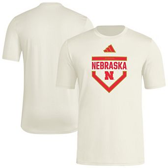 Men's��adidas Cream Nebraska Huskers Aeroready Home Plate Pre-Game T-Shirt