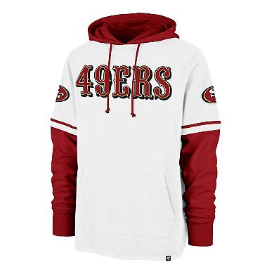 Men's '47 White San Francisco 49ers Trifecta Shortstop Pullover Hoodie