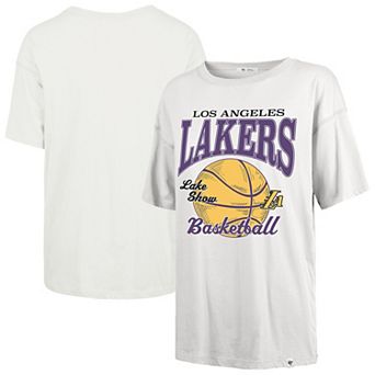 Women's '47 White Los Angeles Lakers City Edition Down Court Sadie T-Shirt