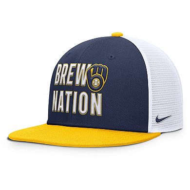 Men's Nike Navy Milwaukee Brewers Pro Trucker Snapback Hat