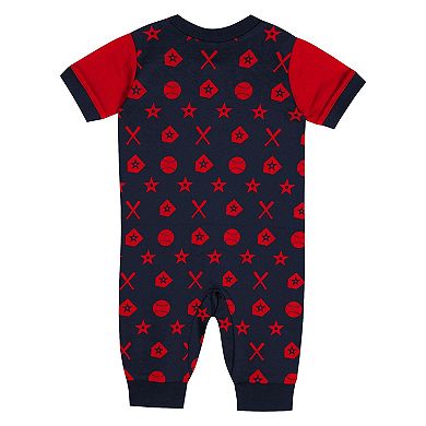 Newborn Navy St. Louis Cardinals Hard 90 Coveralls