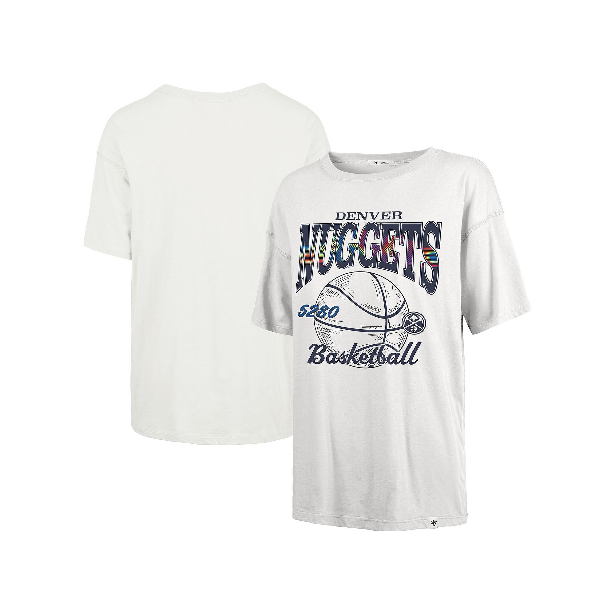 Womens 47  White Denver Nuggets City Edition Down Court Sadie T-Shirt, Si