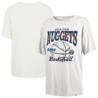 Women's '47 White Denver Nuggets City Edition Down Court Sadie T-Shirt