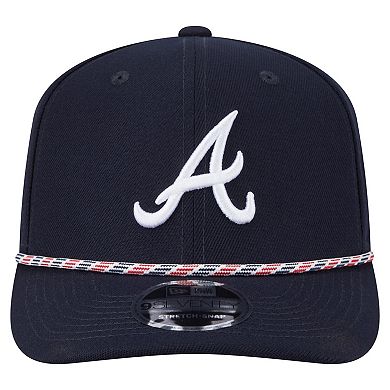 Men's New Era Navy Atlanta Braves Multi-Rope 9SEVENTY Stretch-Snap Hat