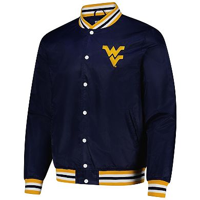 Unisex Charlie Hustle Navy West Virginia Mountaineers Full-Snap Varsity Jacket