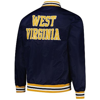 Unisex Charlie Hustle Navy West Virginia Mountaineers Full-Snap Varsity Jacket