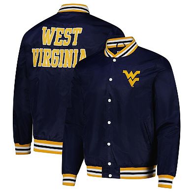 Unisex Charlie Hustle Navy West Virginia Mountaineers Full-Snap Varsity Jacket