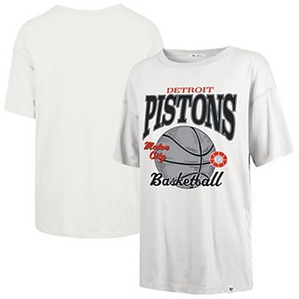 Women's '47 White Detroit Pistons City Edition Down Court Sadie T-Shirt