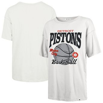 Women's '47 White Detroit Pistons City Edition Down Court Sadie T-Shirt