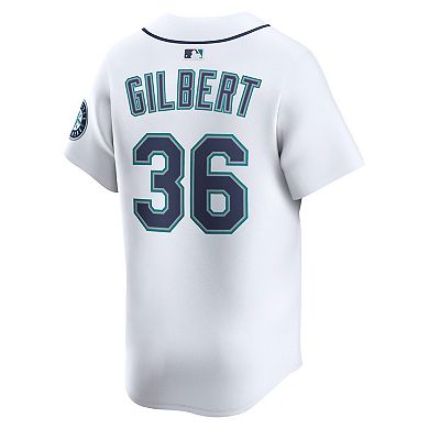 Men's Nike Logan Gilbert White Seattle Mariners Alternate Limited Player Jersey