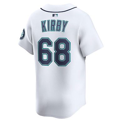 Men's Nike George Kirby White Seattle Mariners Home Limited Player Jersey