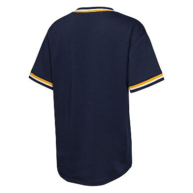 Youth Navy Milwaukee Brewers Relief Pitcher V-Neck T-Shirt