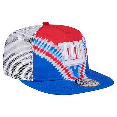 Men's New Era Red/Royal New York Giants Throwback Dye Golfer Snapback Hat