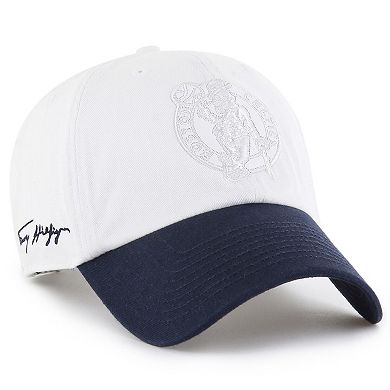 Men's '47 x Tommy Hilfiger White/Navy Boston Celtics Courtside Cleanup Adjustable Hat