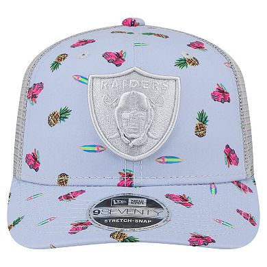 Men's New Era Light Blue Las Vegas Raiders Adventure Surfboard 9SEVENTY Adjustable Hat