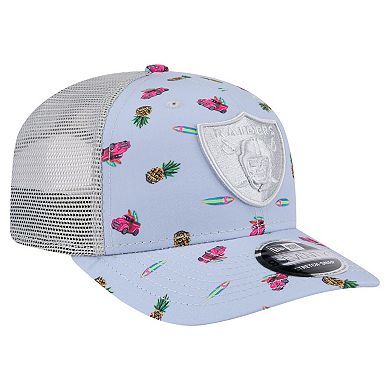 Men's New Era Light Blue Las Vegas Raiders Adventure Surfboard 9SEVENTY Adjustable Hat