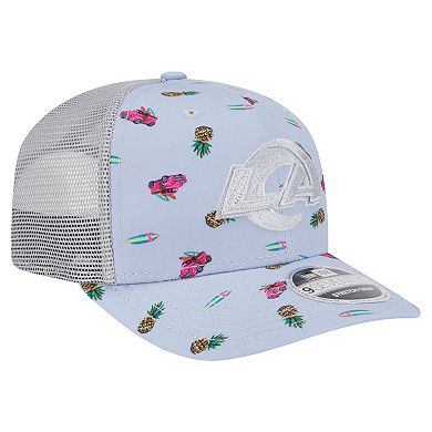 Men's New Era Light Blue Los Angeles Rams Adventure Surfboard 9SEVENTY Adjustable Hat