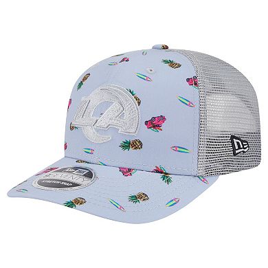 Men's New Era Light Blue Los Angeles Rams Adventure Surfboard 9SEVENTY Adjustable Hat