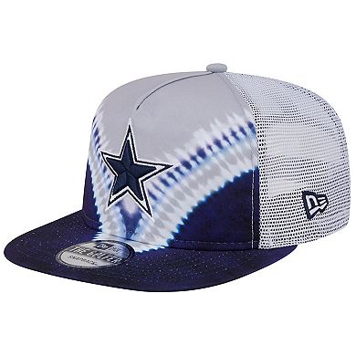 Men's New Era Gray/Navy Dallas Cowboys Throwback Dye Golfer Snapback Hat