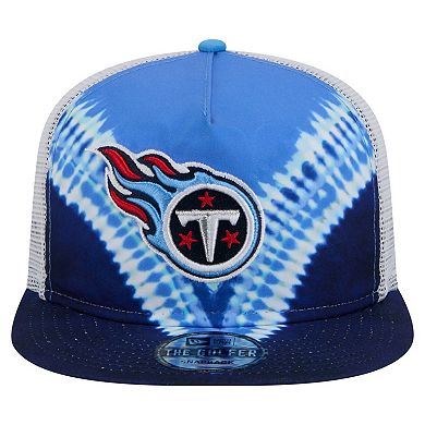 Men's New Era Light Blue/Navy Tennessee Titans Throwback Dye Golfer Snapback Hat