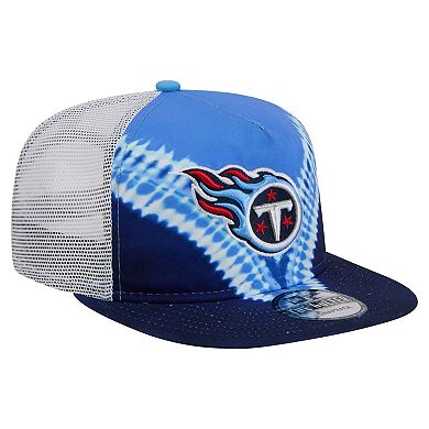 Men's New Era Light Blue/Navy Tennessee Titans Throwback Dye Golfer Snapback Hat