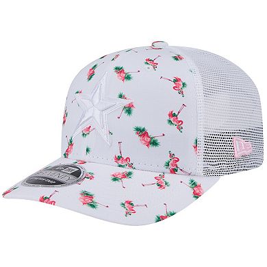 Men's New Era White Dallas Cowboys Adventure Flamingo Pattern 9SEVENTY Stretch-Snap Hat