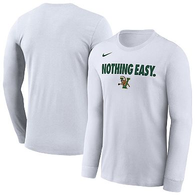 Men's Nike White Vermont Catamounts 2025 On-Court Bench Long Sleeve T-Shirt