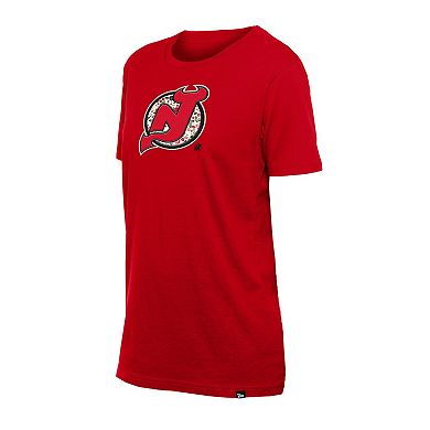 Women's New Era Red New Jersey Devils Glam Game Floral T-Shirt