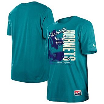 Men's New Era Teal Charlotte Hornets Distressed Throwback Vintage Color Pack T-Shirt