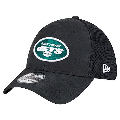 Men's New Era Black New York Jets Active Camo 39THIRTY Flex Hat